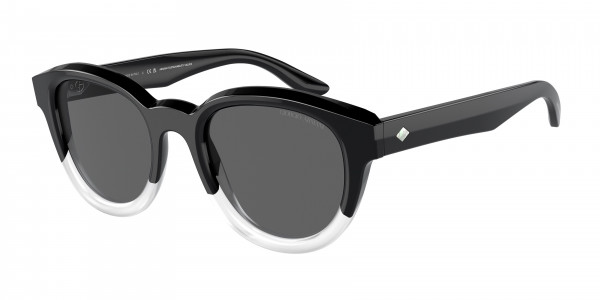 Giorgio Armani AR8181 Sunglasses, 5996B1 GRADIENT BLACK/WHITE DARK GREY (BLACK)