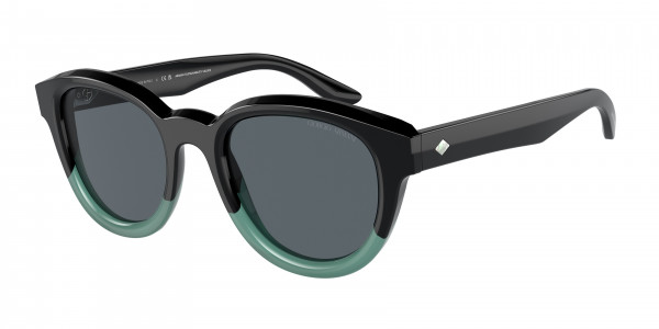 Giorgio Armani AR8181 Sunglasses, 5998R5 GRADIENT BLACK/PETROLEUM BLUE (BLACK)