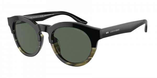 Giorgio Armani AR8189U Sunglasses, 600771 BLACK/STRIPED GREEN DARK GREEN (BLACK)
