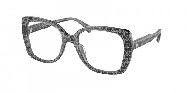 Michael Kors MK4104U PERTH Eyeglasses, 3958 PERTH BLACK MK LOGO GLITTER (BLACK)