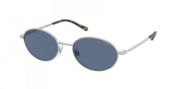 Polo PH3145 Sunglasses, 931680 SEMISHINY SILVER BLUE (SILVER)