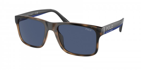 Polo PH4195U Sunglasses, 597480 SHINY BROWN HAVANA BLUE (BROWN)