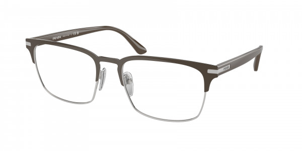 Prada PR 58ZV Eyeglasses, 17I1O1 LODEN/SILVER (BROWN)