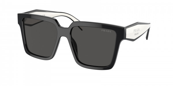 Prada PR 24ZSF Sunglasses, 1AB5S0 BLACK DARK GREY (BLACK)