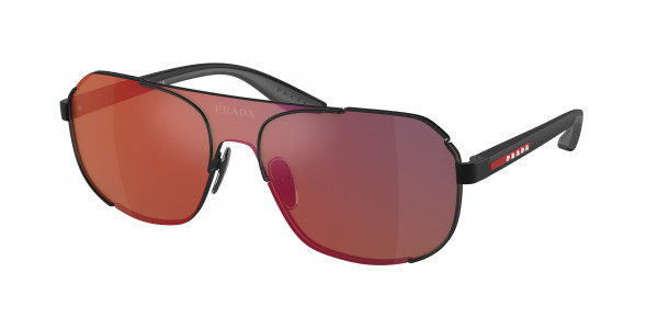 Prada Linea Rossa PS 53YS Sunglasses, 1BO02U MATTE BLACK BROWN MIRROR ORANG (BLACK)