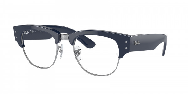 Ray-Ban Optical RX0316V MEGA CLUBMASTER Eyeglasses, 8231 MEGA CLUBMASTER BLU ON SILVER (BLUE)