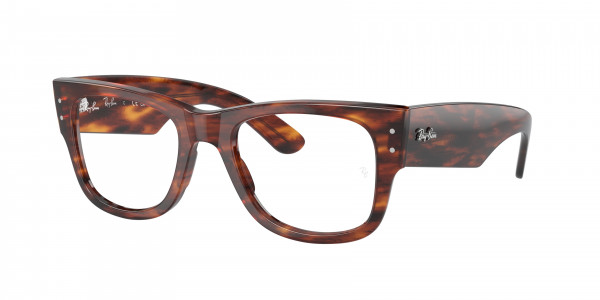 Ray-Ban Optical RX0840V MEGA WAYFARER Eyeglasses, 2144 MEGA WAYFARER STRIPED HAVANA (BROWN)