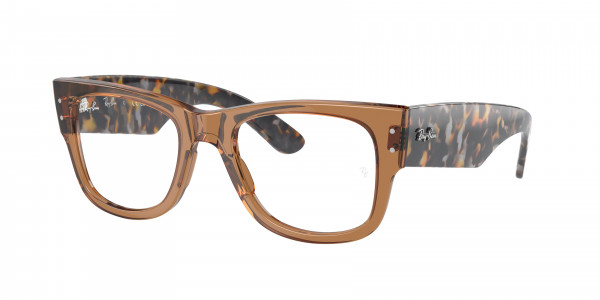 Ray-Ban Optical RX0840V MEGA WAYFARER Eyeglasses, 8295 MEGA WAYFARER TRANSPARENT BROW (BROWN)