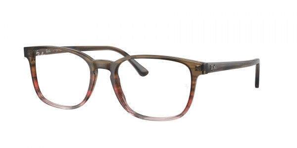 Ray-Ban Optical RX5418F Eyeglasses, 8251 STRIPED BROWN GRADIENT RED (BROWN)
