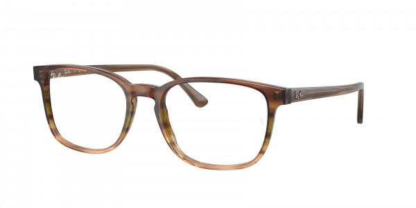 Ray-Ban Optical RX5418F Eyeglasses, 8255 STRIPED BROWN GRADIENT GREEN (BROWN)