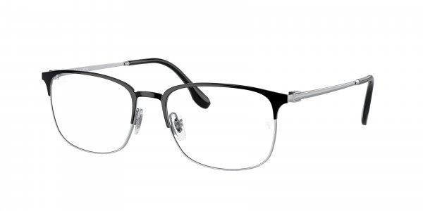 Ray-Ban Optical RX6494 Eyeglasses, 2861 BLACK ON SILVER (BLACK)