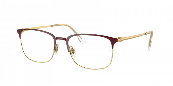 Ray-Ban Optical RX6494 Eyeglasses, 3156 BORDEAUX ON GOLD (RED)