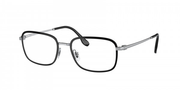 Ray-Ban Optical RX6495 Eyeglasses, 2861 BLACK ON SILVER (BLACK)
