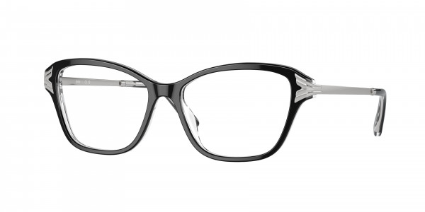 Sferoflex SF1577 Eyeglasses, C388 TOP BLACK ON TRANSPARENT (BLACK)