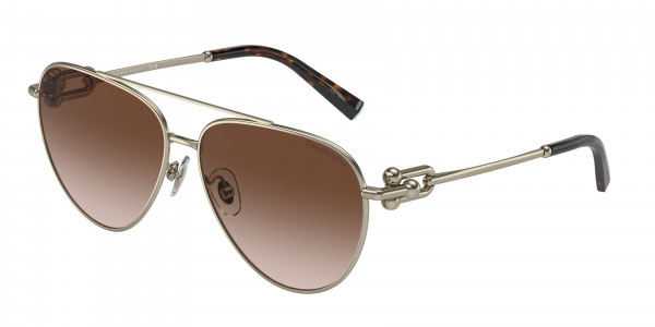 Tiffany & Co. TF3092 Sunglasses, 60213B PALE GOLD BROWN GRADIENT (GOLD)