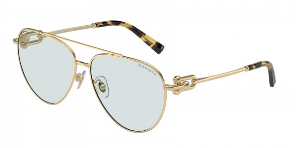 Tiffany & Co. TF3092 Sunglasses, 6176MF PALE GOLD AZURE PHOTO (GOLD)
