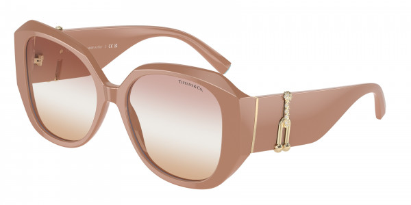 Tiffany & Co. TF4207BF Sunglasses, 8382EL PASTRY SHELL CLEAR GRAD PINK G (BROWN)