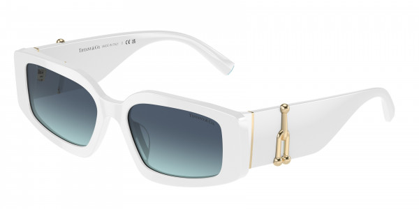 Tiffany & Co. TF4208U Sunglasses, 83579S SOLID WHITE AZURE GRADIENT BLU (WHITE)