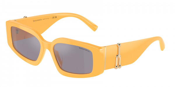 Tiffany & Co. TF4208U Sunglasses, 83842S SOLID PEACH VIOLET MIRROR SILV (ORANGE)