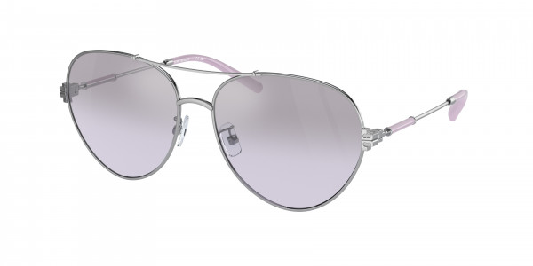 Tory Burch TY6098 Sunglasses, 33567A SILVER VIOLET MIRROR GRADIENT (SILVER)