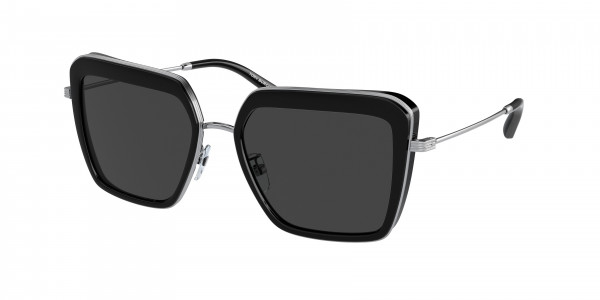 Tory Burch TY6099 Sunglasses, 336287 BLACK DARK GREY (BLACK)