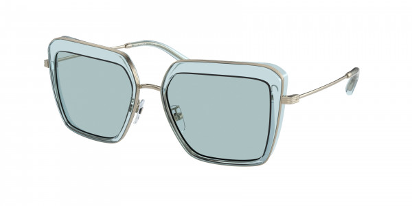 Tory Burch TY6099 Sunglasses, 3364/0 TRANSPARENT LIGHT BLUE SOLID B (BLUE)
