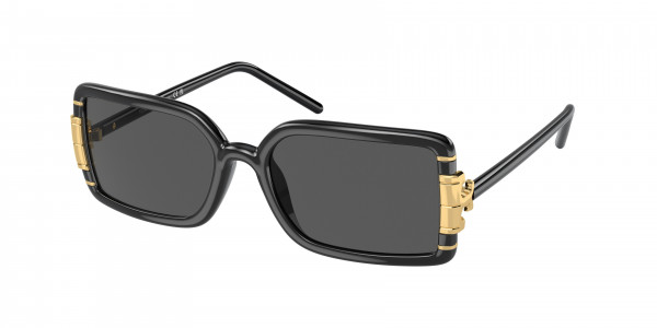 Tory Burch TY9073U Sunglasses, 170987 BLACK DARK GREY (BLACK)