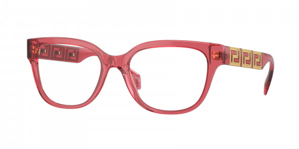 Versace VE3338 Eyeglasses, 5409 TRANSPARENT RED (RED)