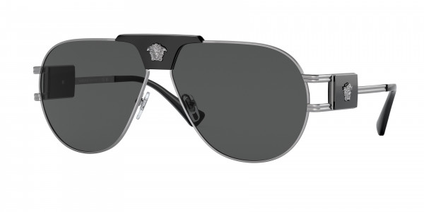 Versace VE2252 Sunglasses, 100187 GUNMETAL DARK GREY (GREY)