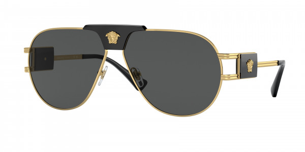 Versace VE2252 Sunglasses, 100287 GOLD DARK GREY (GOLD)