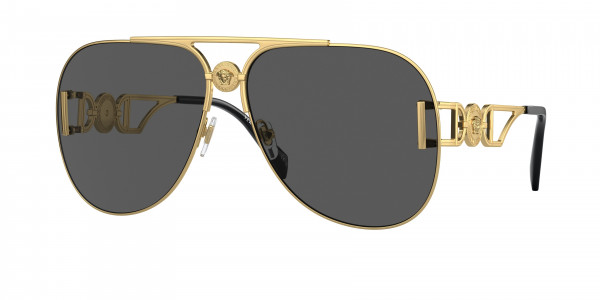 Versace VE2255 Sunglasses, 100287 GOLD DARK GREY (GOLD)