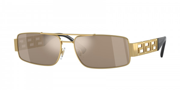 Versace VE2257 Sunglasses, 10025A GOLD LIGHT BROWN MIRROR DARK G (GOLD)