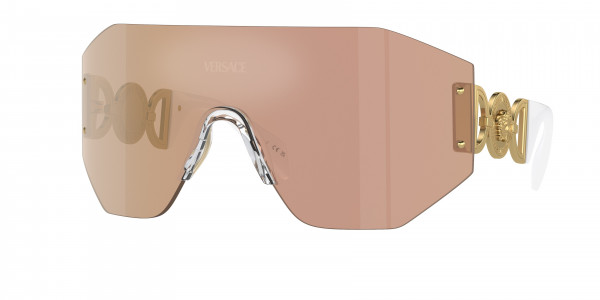 Versace VE2258 Sunglasses, 10027J DARK BROWN MIRROR ROSE GOLD DA (PINK)
