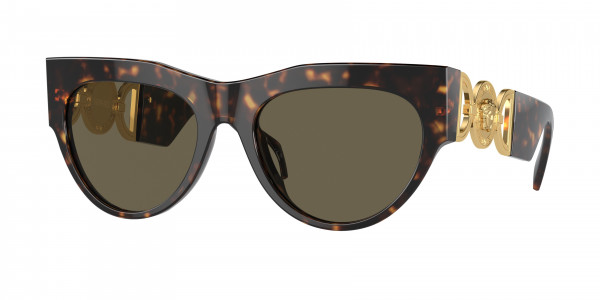 Versace VE4440U Sunglasses, 108/3 HAVANA BROWN (TORTOISE)
