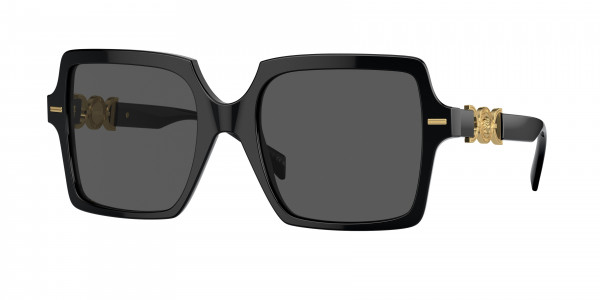 Versace VE4441F Sunglasses, GB1/87 BLACK DARK GREY (BLACK)
