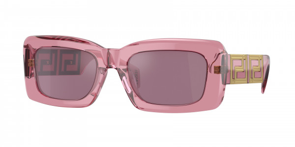 Versace VE4444U Sunglasses, 5355AK TRANSPARENT PINK VIOLET INTERN (PINK)