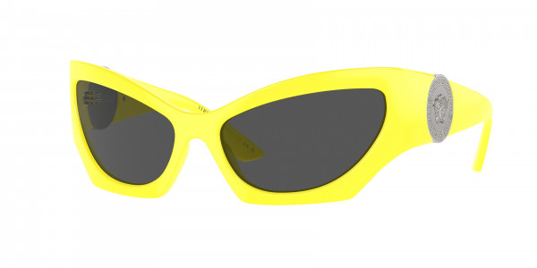 Versace VE4450 Sunglasses, 541887 YELLOW DARK GREY (YELLOW)