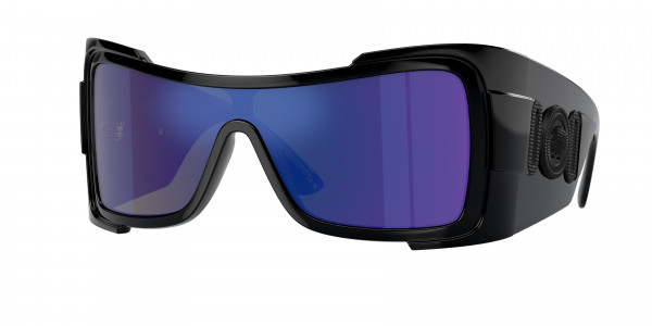 Versace VE4451 Sunglasses, GB1/55 BLACK DARK GREY MIRROR BLU ELE (BLACK)