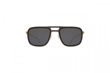Mykita Mylon SPRUCE Sunglasses, MH7 Pitch Black/Glossy Gold
