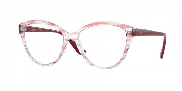 Vogue VO5489 Eyeglasses, 3059 TOP TEXTURE RED/TRANSPARENT (RED)
