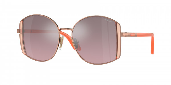 Vogue VO4267S Sunglasses, 51527A ROSE GOLD VIOLET MIRROR SILVER (GOLD)
