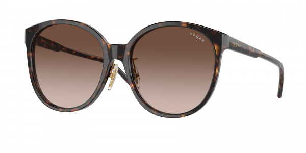 Vogue VO5509SF Sunglasses, W65613 DARK HAVANA GRADIENT BROWN (BROWN)