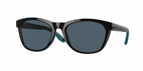 Costa Del Mar 6S9108 ALETA Sunglasses, 910806 ALETA BLACK GRAY 580P (BLACK)