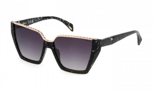Police SPLL33E Sunglasses, MARBLED BLACK (0869)