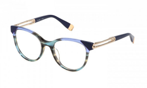 Furla VFU672 Eyeglasses, STRIPED GREEN/BLUE (0931)