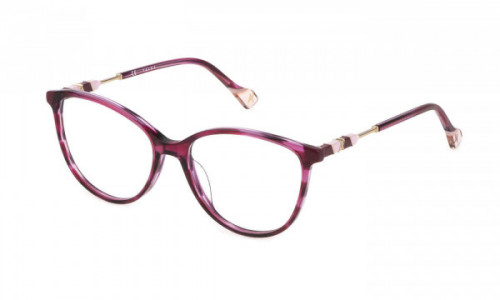 Yalea VYA071 Eyeglasses, STRIPED RASPBERRY (933Y)