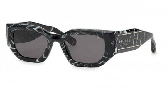 Philipp Plein SPP066M Sunglasses, MARBLED BLACK (0Z21)