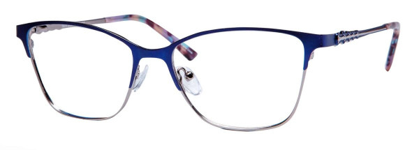 Scott & Zelda SZ7489 Eyeglasses, Satin Blue/Gunmetal