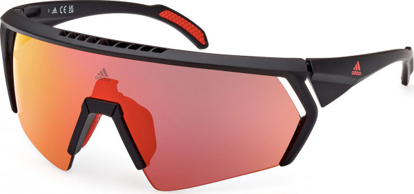 adidas SP0063 CMPT AERO Sunglasses, 02U - Matte Black / Matte Black