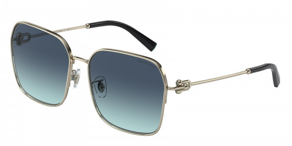 Tiffany & Co. TF3093D Sunglasses, 60219S PALE GOLD AZURE GRADIENT BLUE (GOLD)